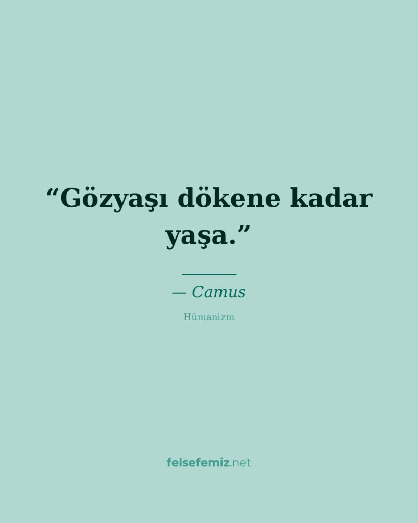 Gözyaşı dökene kadar yaşa. — Camus