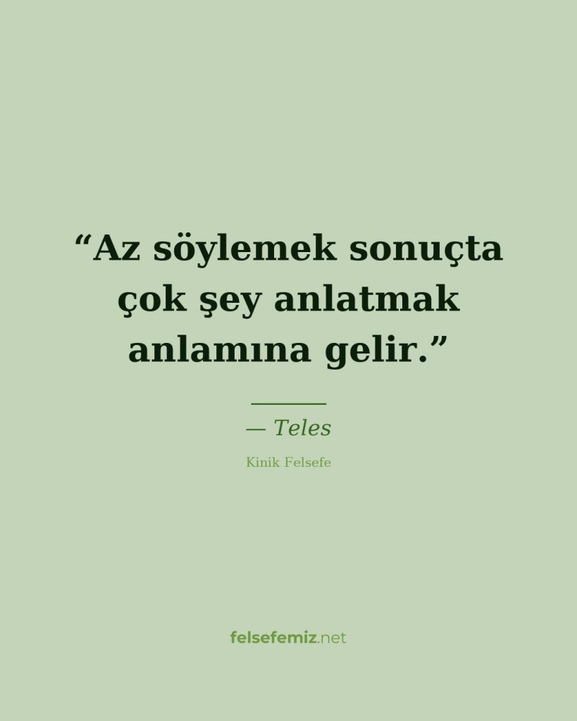Az söylemek sonuçta çok şey anlatmak anlamına gelir. — Teles